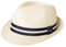 Comhats Sombreros unisex de paja para el sol de Panamá Fedora Trilby para hombres y mujeres, sombrero de playa estilo safari, plegable, XS-XXXL, 92551_blanco, S