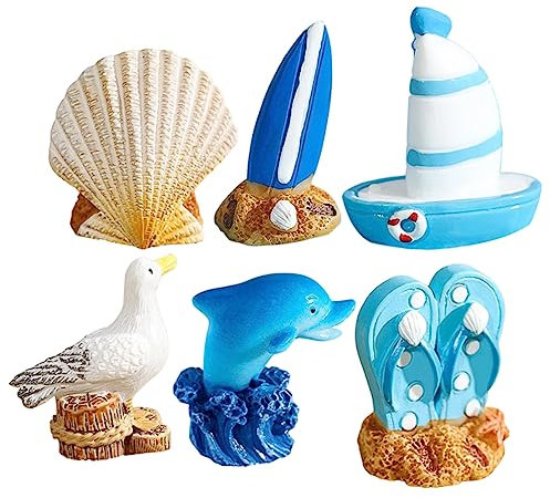 PHENOFICE Set 6 Stück Surfbrett Ornament Mediterraner Stil Modell