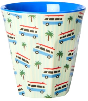 Rice Becher Medium Blau Wohnmobil Motiv Geschirr Melamingeschirr Kindergeschirr Kinder Camping BBQ Picknick Bruchsicher BPA-frei Wiederverwendbar Plastikgeschirr 250ml