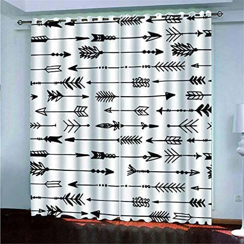 Deko Vorhänge Bogen Und Pfeil-Karikatur Drucken Customized 3D Blackout Vorhänge Wohnzimmer Schlafzimmer Hotel Fenster Kinderzimmer/Uv-Schutz/Schallschutz/Datenschutz 300 (B) X 280 (H) cm -5S3S/H6T3-8