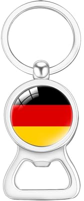 Okaywork Flagge Bier Flaschenöffner schlüsselanhänger tragbar Metall Glas Kristall Keychain Reise Souvenir Geschenk Schlüsselanhänger personalisiert Zubehör vatertagsgeschenk (Deutschland)