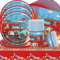 Pompier Vaisselle,Ensemble de vaisselle de pompier, pompier Vaisselle Fête, Kit Vaisselles Anniversaire Nappe, Assiettes,Serviettes et Gobelets en Papier (41PCS)
