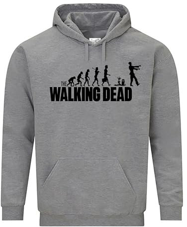 Snapit Walking Dead Zombie TV Show Inspired Hoodie -Quality printed Men's Hoodie for Kids/Women/UK Men - Unisex Hooded Jumper with Kangroo Pockets Grey