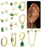 MILACOLATO Ohrringe Ohrstecker Gold Set für Damen Creolen 14K Vergoldete Silber Piercing Knorpel Helix Ohr 20G Goldene Edelstahl Klein Hypoallergen Damenohrringe Ohrringe Schmuck Damen