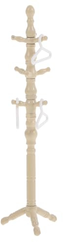 JOINPAYA Puppenhaus Garderobenständer Kleiderständer Spielzeuge: Boden Garderobe Kleiderablage Puppen Aufhänger Für Puppen Miniatur-trockengestelle Puppenzubehör Beige Plastik