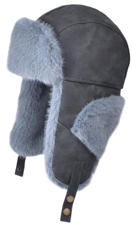 TAGVO Winter Trapper Mütze, Russische Fliegermütze für Herren und Damen, Ushanka Bombermütze mit Ohrklappen, Winddichte Fleecegefütterte Eskimo-Mütze für kaltes Wetter