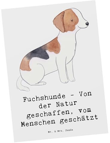 Mr. & Mrs. Panda Postkarte Fuchshunde Liebe - Geschenk, Jagd, Einladungskarten Geburtstag, Ansichtskarten, Gefährten, Magie, Freunde, Hunderasse,