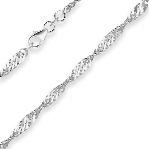 3,8mm Singapurkette Silberkette Collier Halskette aus 925 Silber 50cm