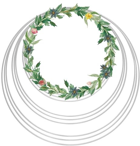 9 Stück Metallringe zum Basteln,Metallring (20, 25 & 30 cm),Geeignet für Hochzeitsgirlandendekoration, DIY-Kunsthandwerk, Traumfänger, Blumenarrangements usw (Silber)