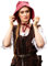 Leonardo Carbone® Damen Kopfbedeckung Mittelalter-Bundhaube Claire | Kapuzenartiger Schnitt | Lange Bänder | Karneval, Halloween, Cosplay, LARP, Haube, Hut, Mütze | 100% Baumwolle Rot
