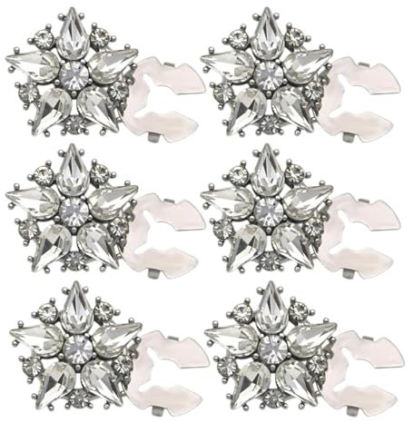 Couvre-Boutons en Strass, Couvre-Boutons De Manchette 6 Pièces pour Femmes, Boutons De Manchette De Chemise Détachables, Couvre-Boutons De Manchette avec Strass pour Femmes Et Filles