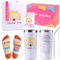 COSBERY Thank You Teacher Gifts for Women,Personalised Teacher Gifts Set, Best Christmas Birthday Gifts for Teachers Assistant Head, Include 20oz Teachers Travel Mug, Canvas Bag, Socks, Greeting Card