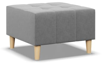 Mebligo ELMA - Pouf 70 x 70 cm, für Wohnzimmer, Grau