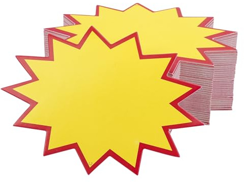 QZDAFFIC 150 Stück Preisschilder Flohmarkt Zubehör | 8 X 11cm Preisetiketten Gelb Papier Price Tag Blanko Supermarkt Einzelhandelsgeschäft Closting Shop Lebensmittelgeschäft