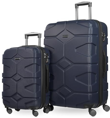 Hauptstadtkoffer - X-Kölln - 2er Set Rollkoffer Trolleys Reisekoffer, (S & L) Kofferset, Erweiterung, 4 Doppel-Rollen, TSA, Dunkelblau
