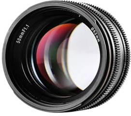 Kompatibel mit Canon EOS-M 50mm F1.1 APS-C Objektiv mit manuellem Fokus for spiegellose Kameras mit EX M4/3-Anschluss(M43)