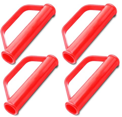 4 Stück 25 mm Sicherheitsgriffe für Sackkarren Transportkarre - Ersatzgriffe mit Anstoßschutz -Stapelkarren Griffe, Sackkarren-Griff, Schubkarren-Griff, PVC-Griff, Plastik-Griff