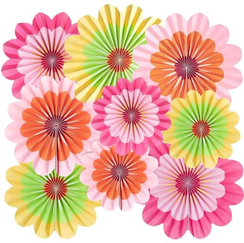 Papier Fächer Dekoration Papierblumen zum Aufhängen Bunt für Gartenparty