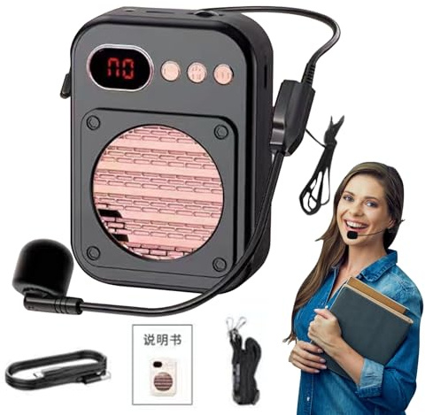Amplificateur Vocal sans Fil – Microphone Personnel Compact pour éducateur | mini amplificateur rechargeable avec 12 heures d'utilisation | Appareil audio portable d'amplification de la parole en class