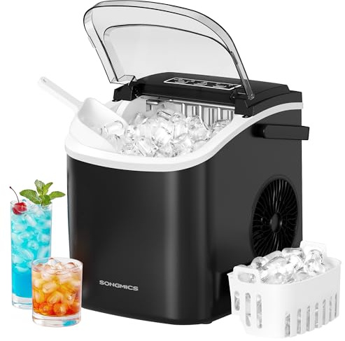 SONGMICS Eiswürfelmaschine, mit Selbstreinigung, 12 kg in 24 Stunden