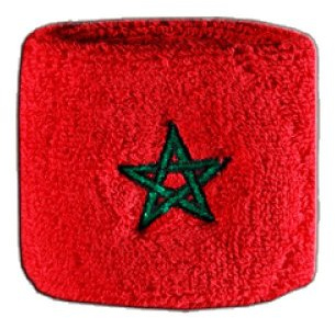 Digni® Bracelets et Bandeaux éponge Motif Maroc, Accessoires de Sport pour Supporters et événements