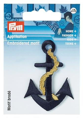Prym Applikationen - Anker groß blau/Gold, aufbügelbar