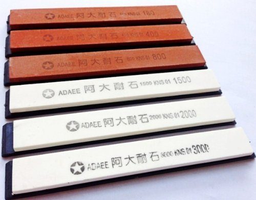 Pierres à aiguiser les couteaux Meule avec pierre à huile pour pierre à aiguiser Pack 6 grille 180/400/800/1500/2000/3000#