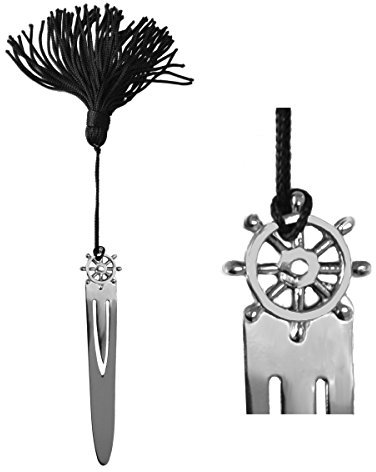 Echt Silber Lesezeichen Geldklammer Schiffsruder L 14 cm Maritime Silbergeschenke