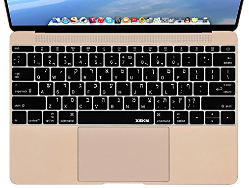 XSKN Tastaturfolien aus Silikon in hebräischer Sprache, kompatibel mit MacBook Pro 13 Zoll A1708 und MacBook 12 Zoll A1534 US-Version.