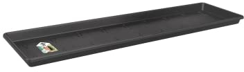elho Green Basics Balkonkasten Untersetzer 40 - Untersetzer für Balkon & Außen - Ø 37.5 x H 2.5 cm - Schwarz/Living Schwarz