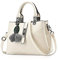 NICOLE & DORIS 2025 Nouveau Sac à Main Femme Sacs Portés Main Mode Sac Bandoulière Élégant Sac Epaule Sacoche Femme Sac à Poignée Supérieure avec Pom Poms Blanc