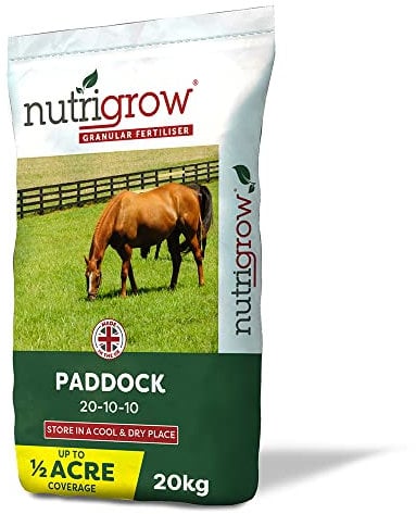 Nutrigrow Horse & Pony Paddock & Pasture Fertiliser (20-10-10) 20KG | Covers 2000m² / Half an Acre
