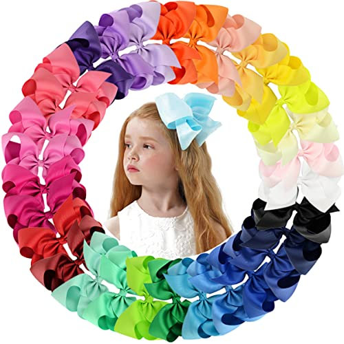 30 Big Cheveux nœuds Clips pour filles Teens-15 cm double nœuds Style Boutique énorme Grande Bowknot Filles Enfants femmes Alligator Clip-grosgrain ruban Pinces à cheveux
