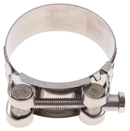 Homyl Motorcycle Exhaust Pipe Clamps Reolacement, Fit Size 32-35/36-39/40-43/44-47/48-51/52-55mm, Silver - 52-55mm