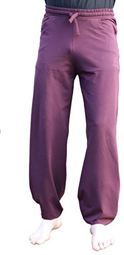 ESPARTO Yogahose Sitaara Herren und - Boyfriend Style - Damen in Bio-Baumwolle (Aubergine, M)