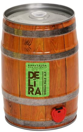 Delíra – Birra IPA Artigianale Italiana, Cruda Non Filtrata, Fusto 5 Litri con Spillatore, Rubinetto facile da usare, per Birra alla Spina in Casa | Idea Regalo Particolare