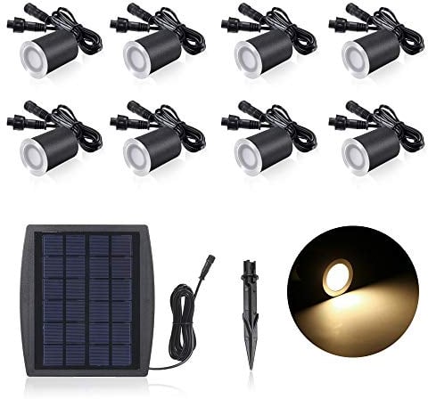 Lixada 8er Set LED Lampen 0.2W Mini Treppen Einbaustrahler IP65 Wasserdicht Außen Lampe Boden Einbauleuchten für Küche, Treppe, Schrank, Flur (Warmweiß, 120°)