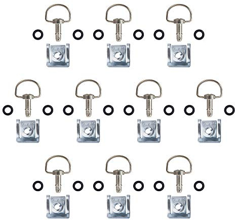 Oldbones Lot de 10 fixations en D à dégagement rapide pour moto - Argenté - 19 mm