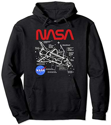 NASA Space Shuttle Schematic Layout Pullover Hoodie