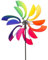 HQ Design Windspiration - Windmill, UV-beständige und wetterfeste Windspiel Deko für Garten, Terrasse und Balkon, Windrad inkl. Standstab (Rainbow Swirl)