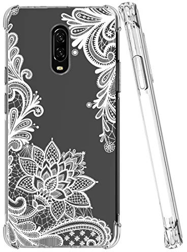 Sidande Hülle für Oneplus 6T Handyhülle für Mädchen Frauen, Transparentes Blumenmuster Soft Flexible TPU Slim Handy Schutzhülle für Oneplus 6T Mandala