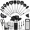Juego de utensilios de cocina, utensilios de cocina de silicona, 33 utensilios de cocina y cucharas para utensilios de cocina antiadherentes, juego de espátulas de silicona y acero inoxidable, las