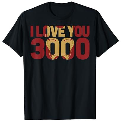 Marvel Avengers Endgame Iron Man I Love You 3000 Text Fill Maglietta