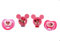Disney Cudlie Minnie Mouse Baby Girl 4 Pack of 2 Pacifiers & 2 Clips with Hearts for Min Print