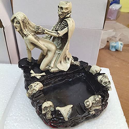 Xshelley Halloween-Totenkopf-Aschenbecher aus Kunstharz - Handwerk, Kreativer Sexy Mann, Heimdekoration (Stil One)