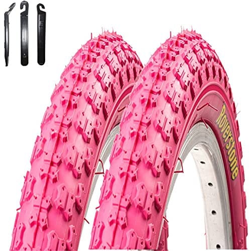 2 x Roverstone 20 Fahrradreifen Fahrradmantel rosa 54-406 (20 x 2,125) inkl. Reifenheber