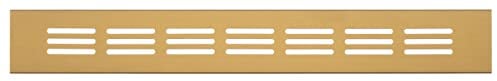 LIRAST 40x300mm Gold Aluminium Radiator Grill - 2x12 inch Kitchen Plinth Vent - Cupboard Wardrobe Vents - Air Vent Covers internal - Ventilation Grilles - Door Vents for Interior Doors