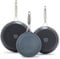 GreenPan Valencia Pro Hard Anodized 3 Piece Fry Pan Skillet Set, Ceramic Nonstick 8 9.5 and 11 Induction Suitable Frying Pans, PFAS-Free Cookware, Dishwasher Safe, Oven and Broiler Safe, Gray
