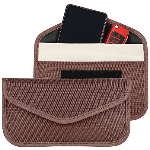 Faraday-Tasche für Handys (2 Stück & groß), RFID-blockierende Tasche, Faraday-Tasche, Käfig-Hülle, Schlüsselanhänger, Signalblockiertasche für Handy, Sichtschutz und Autoschlüssel, RFID-Kartenschutz