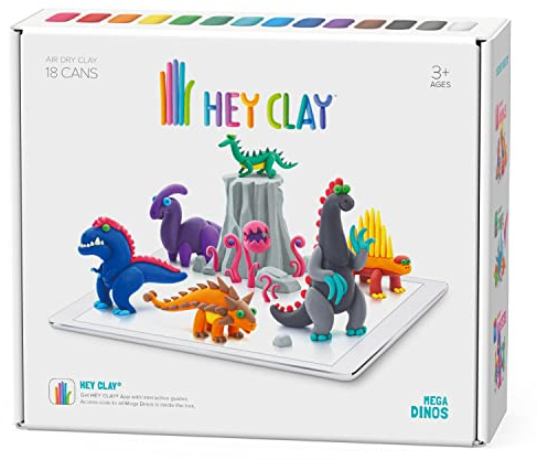Hey Clay HCL18006PCS Kreative Kunststoffmasse zum Modellieren von Dinosauriern, Mittel